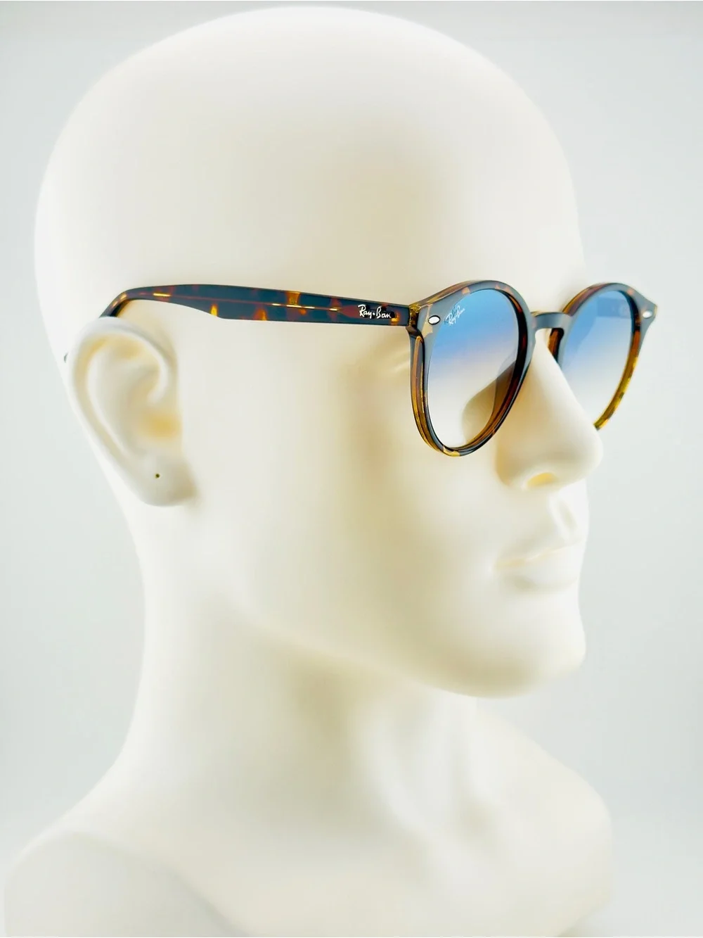 Ray-Ban Sunglasses RB2180 Polished Light Havana Frame with Gradient Blue Lenses